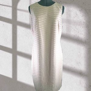 Chaps Women Peach/Cream Textured Sheath Dress Size 10